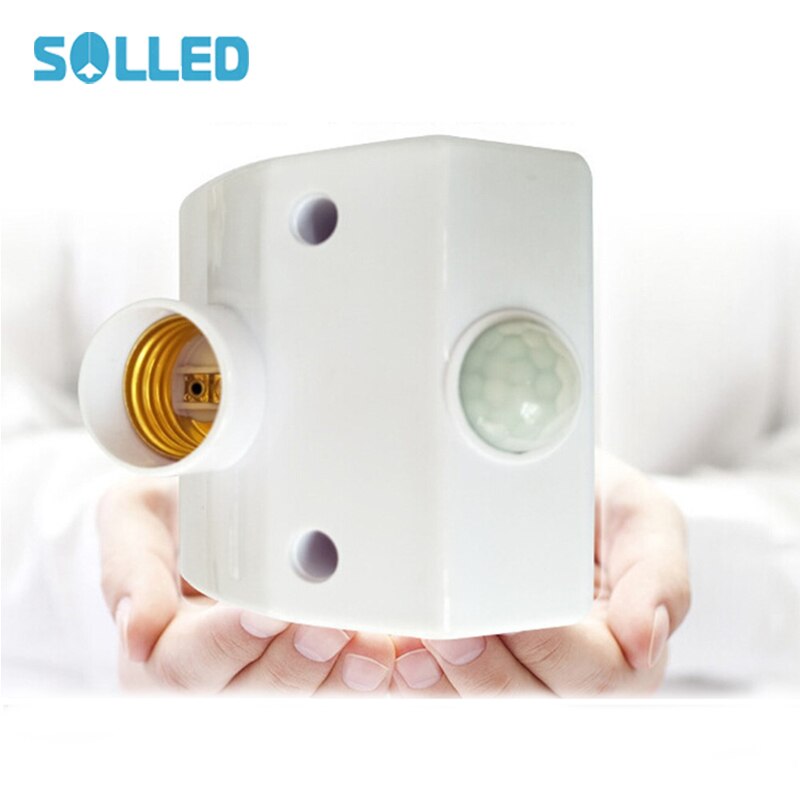 SOLLED Infrared Motion Sensor E27 220V Automatic Light Lamp Holder Switch Intelligent Light Base: white