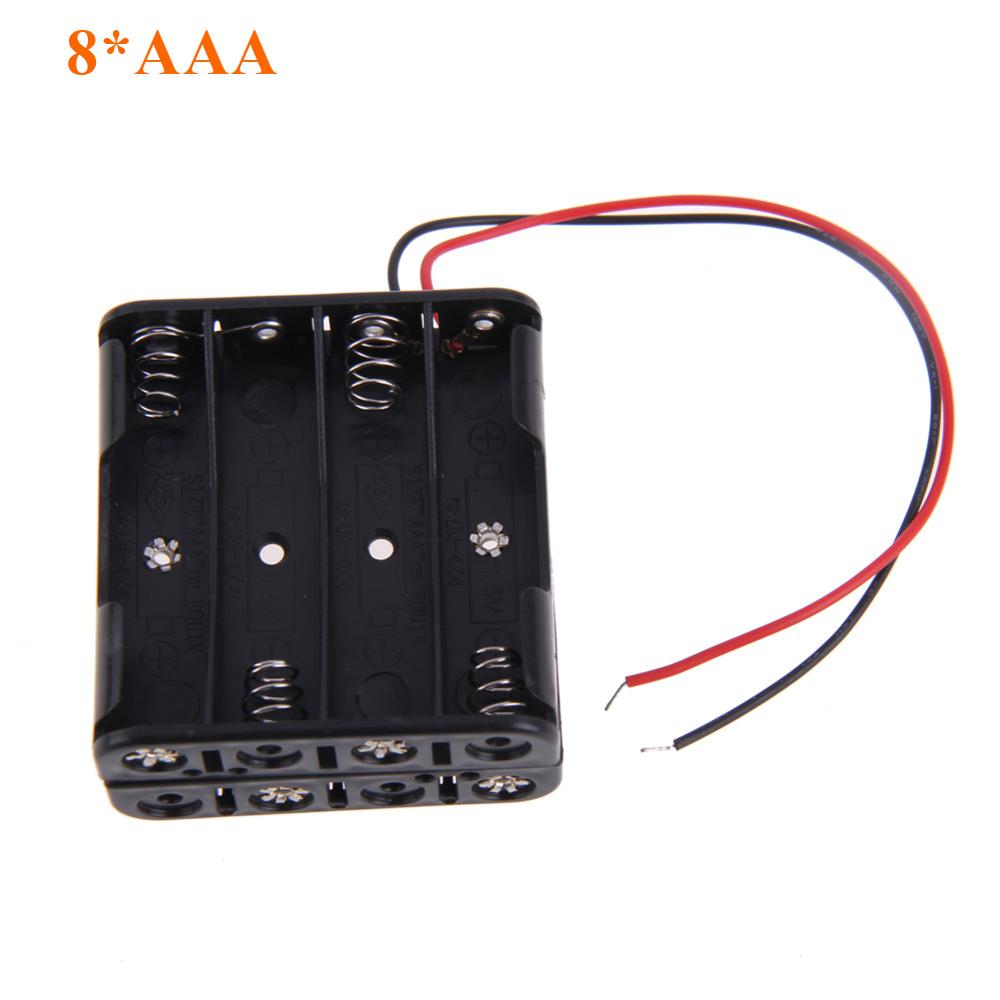 AA 18650 Battery Holder DIY Power Bank Rechargeable Batteries Container 1X 2X 3X 4X Storage Box Case With Wire Pin: 8XAAA