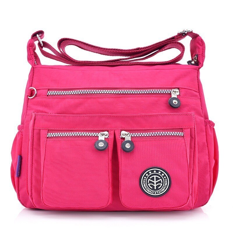 TTOU Women Casual Messenger Bags Waterproof Nylon Handbag Female Daily Shoulder Bag Ladies Crossbody Bags Bolsa Sac A Main: Hot Pink