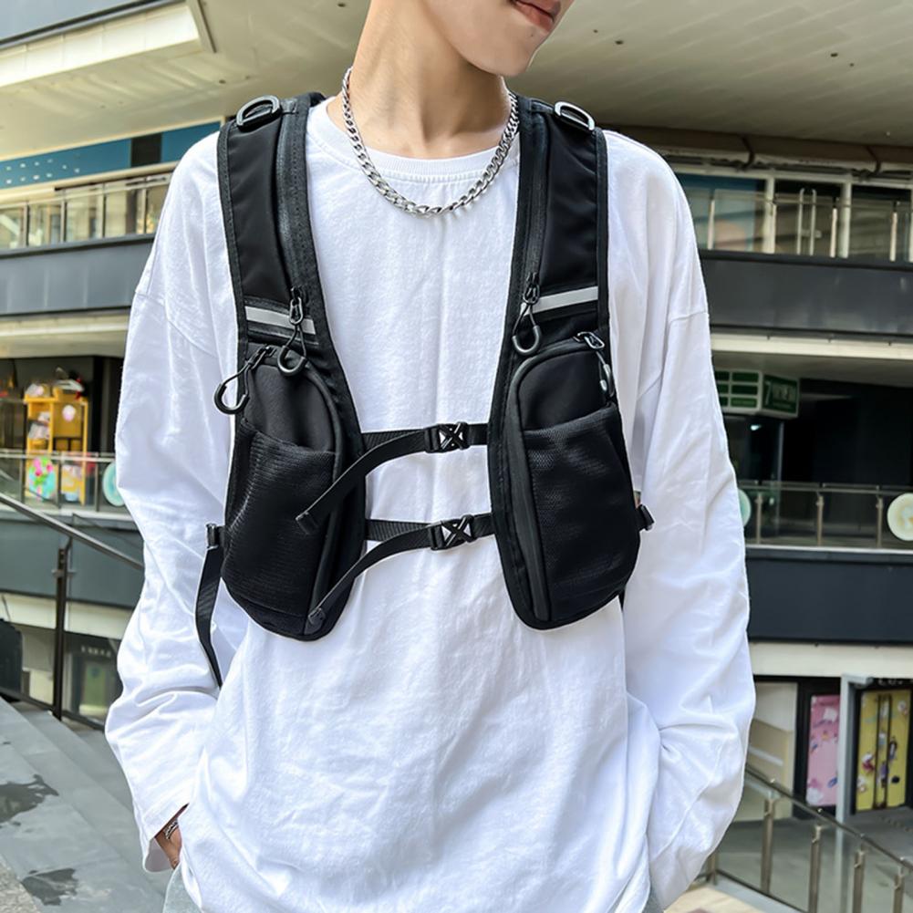 Herren Brusttasche Multi Tasche Brusttasche für Männer Leichte reflektierende Lauf weste für Frauen, Ideal für draussen-Sportarten