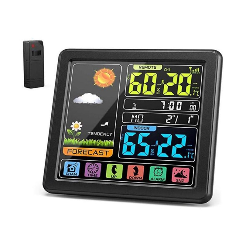 Wireless Wetter Station, Indoor Outdoor Thermometer Hygrometer mit Sensor, Digitale Temperatur Feuchtigkeit Monitor: Default Title