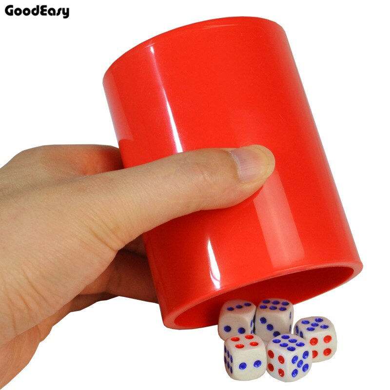 KTV Bar colorido Casino juegos de azar vaso de dados de plástico con 6 uds #13 dados blancos Texas Hold'em Partido de póquer juego de dados juego de copa