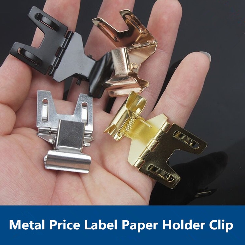 Metal Label Holder Sign Tag Price Tag Ticket Name Card Clip Snap Pop Clip Holder StandRacks Food Price Clip Shelf Talker