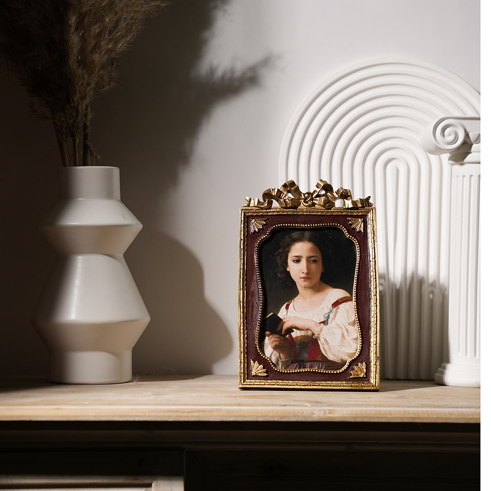 Marco de fotos Vintage de 6 pulgadas, mesa antigua, colgante de pared, marco de exhibición de resina europea para oficina, pasillo, , adornos artísticos