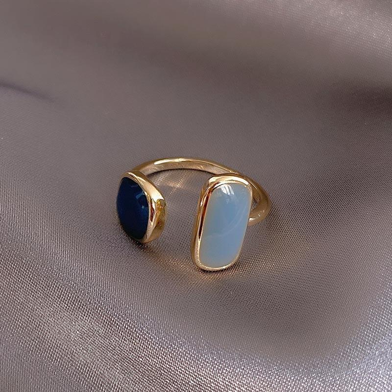 Franse Retro Romantische Kleuraanpassing Glazuur Goud Open Ringen Voor Vrouw Party Girls 'Luxe Ring 2022 Mode-sieraden: 99617