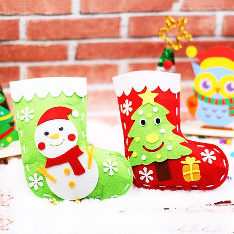 Leuke Kerst Kousen Diy Kerst Sokken Decor Voor Kids Kinderen Snoep Ambachten Sokken Speelgoed Tassen Festival Kid Room Decor