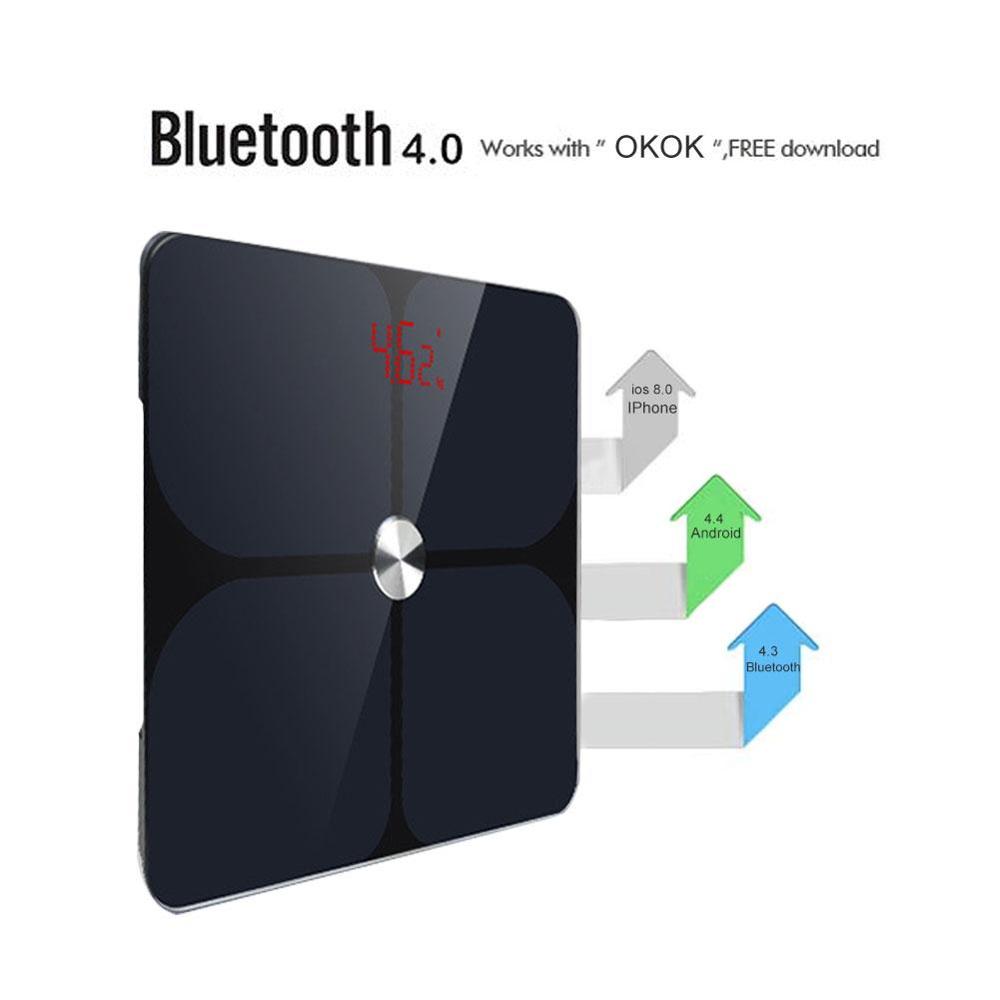 Body Fat Scale Floor Scientific Smart Electronic LED Digital Weights Scale Balance Bluetooth For Fitbit Apple Health &amp; Google