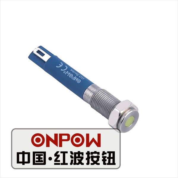ONPOW 6mm Platte Dot verlichte rvs Signaal lamp, lampje, lampje (GQ6T-D/S) CE, RoHS