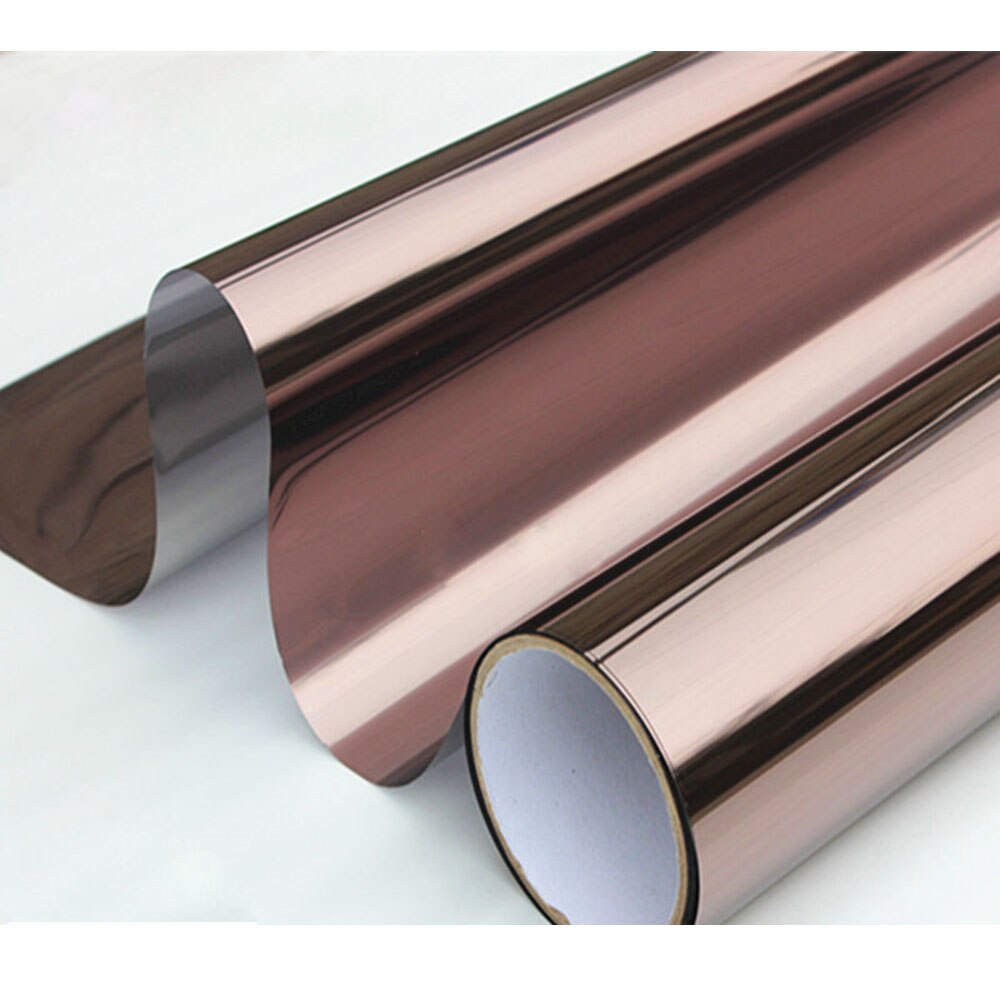 Brown&silver One Way Mirror Window Film Reflective Pravicy Tint Vinyl With 8%VLT Heat Rejection Self Adhesive Solar Tint Film