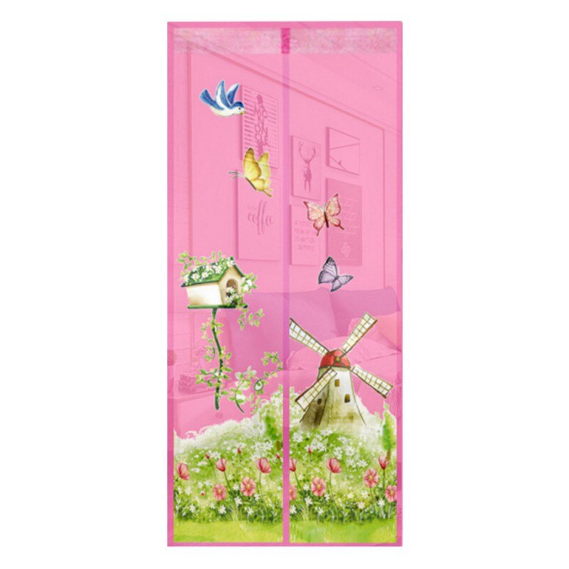 Mosquitera magnética de cifrado, cortina repelente de Mosquitos de estilo de casa con flores, evita que los mosquitos entre en el interior: 85P / 100x210cm