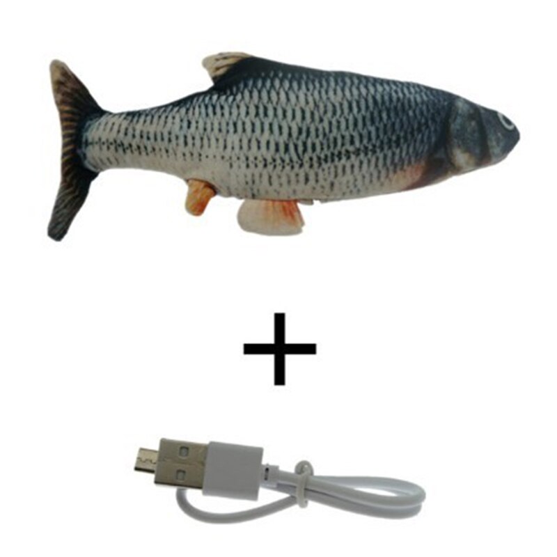 Cat Fish Toy Interactive Pet Cat Toy Supplies Simulation Fish with Wagging Tail Usb Rechargeable Fish Toy for A Cat Fish Toys: Carp