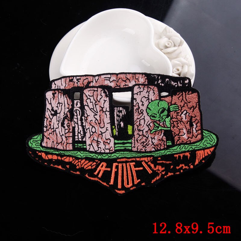 Diy Alien Patches Ijzer Op Patches Voor Kleding Borduren Patch Ufo Applicaties Custom Planet Stickers Strepen Badges Op Kleding: PE4751CT