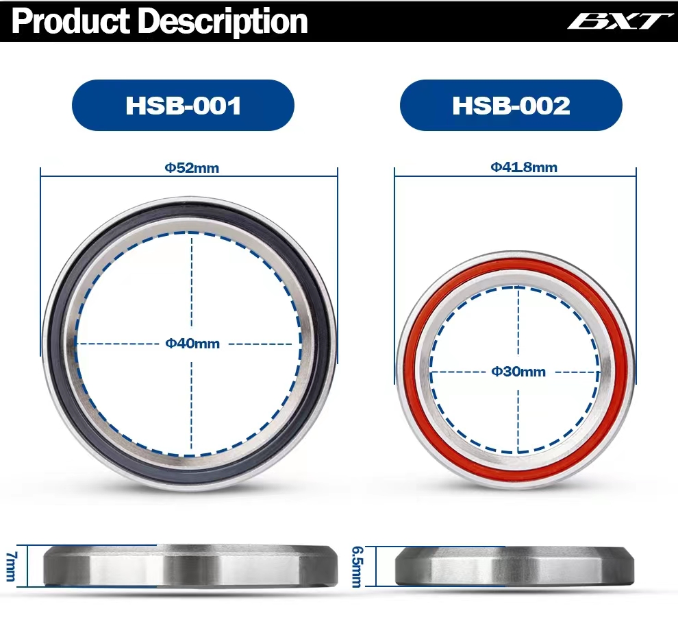 Rodamientos para auriculares de bicicleta BXT, dirección de scooter MTB, piezas de bicicleta, rodamiento universal, BXT-077, 097, 087, 117 rodamientos, 52/41,8 mm