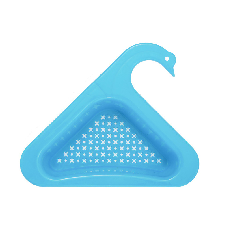 Fregadero Swan-cesta de drenaje sin perforaciones para el hogar, estante de filtro de agua de plástico Triangular, multifuncional, para lavado de verduras y piscina
