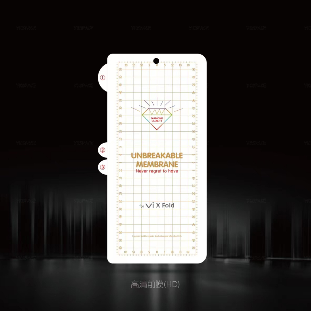 Película de hidrogel mate esmerilado frontal interior 2 en 1 para VIVO X Fold Plus 2 3 Pro 5 Protector de pantalla suave de TPU transparente antihuellas: Anti-luz azul / Azul oscuro