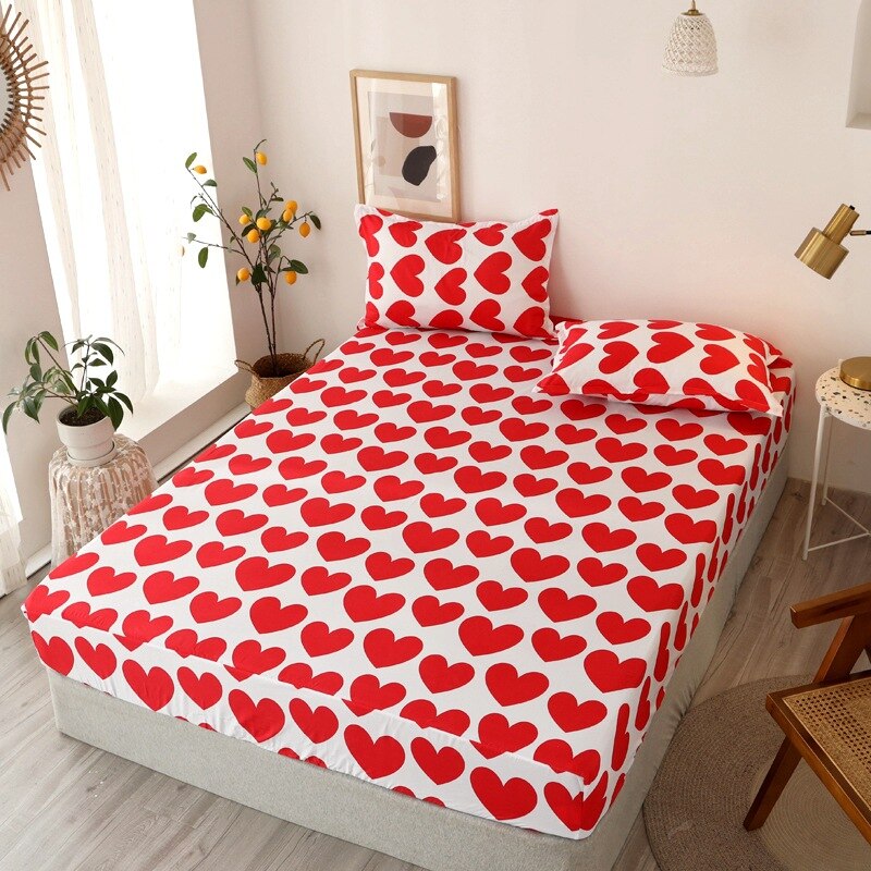 52 Roze Liefde Meisje Cover Bed Jongen Matrashoes Ademend Bed Cover Volwassen Kind Matras Protector Zomer Slaapmat: 2CDT-63002-009 / 150x200cm only cover