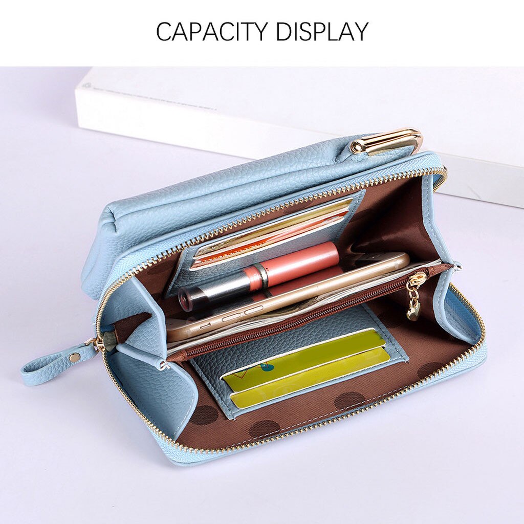 PU Large Capacity Cellphone Bag Female Daily Use Shoulder Bags Women Leather Card Crossbody Messenger Bag Ladies Purse