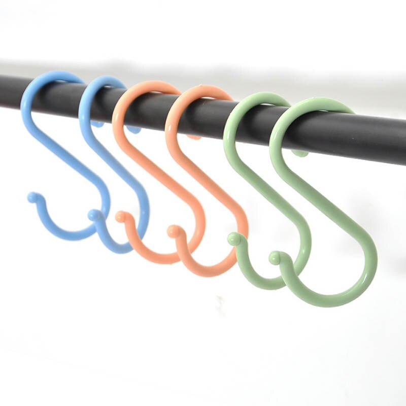 S Shape Kitchen Hooks 4Pcs/8Pcs Baby Stroller Hanger Plastic Clothing Rack Portable Durable Home Organizer Multi-purpose