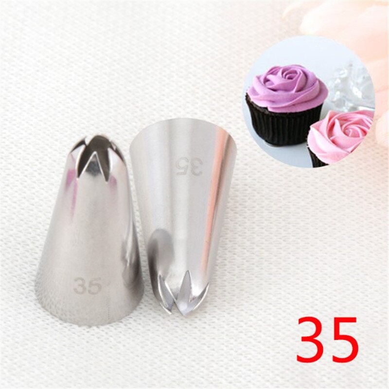 35 # Rose Bloem Cup Ijs Piping Tip Nozzle Cake Decorating Pastry Tool Russische tips icing piping nozzles
