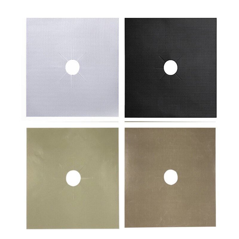 Non-Stick Reusable Self Adhesive Foil Cleaning Mat Set Stove Protector Cover Mat Cooker Cover Burner Protector Kitchen Tools: Random 1pc
