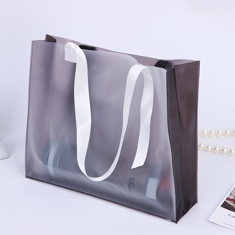 PVC Tote Shopping Bag Transparent Frosted Plastic Bag Clothing Store Storage Bag Package top grade Clutch