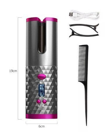kabellos Automatische Haar Curler eisen drahtlose Eisstockschießen Eisen USB Aufladbare Luft Curler für Locken Wellen LCD Anzeige Keramik Lockige: 2500mAh schwarz