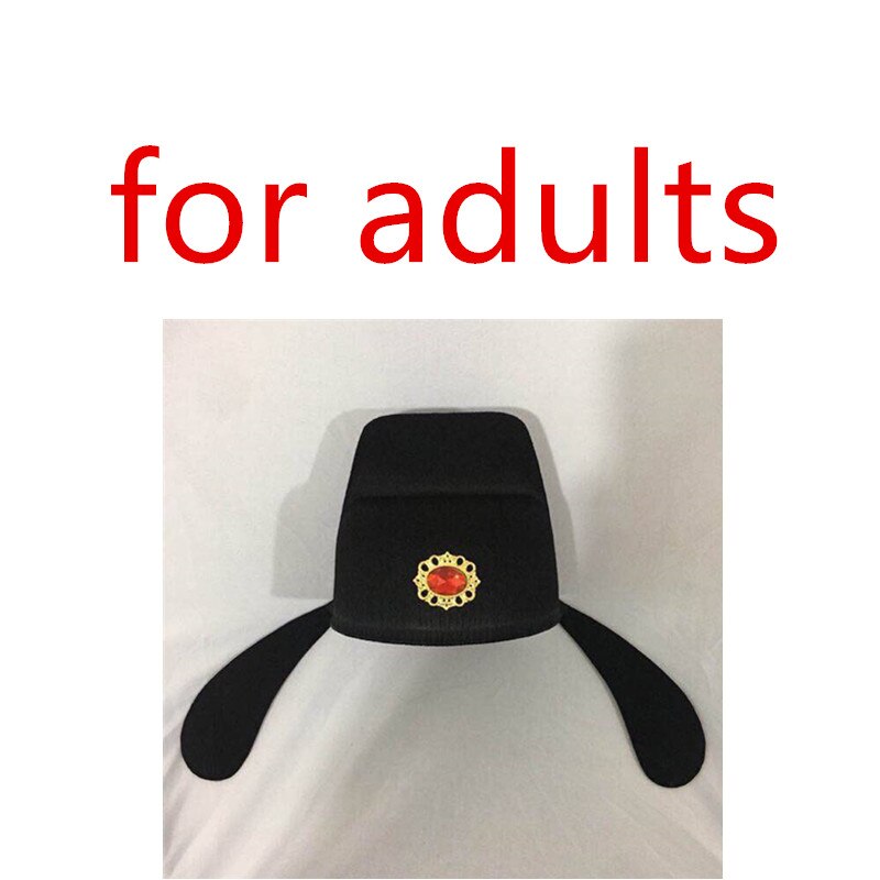 Sombreros de oficial de la Dynasty Han negra, sombrero antiguo chino para adultos y niños, gorros Retro de la Dynasty Song en China: 4-adults
