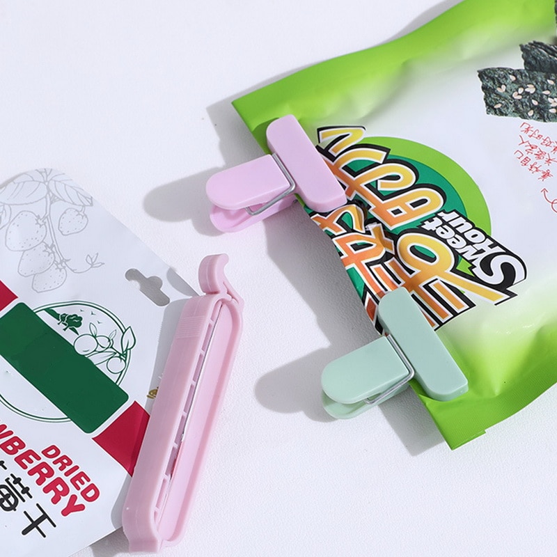 12 stykker/sæt plastikposer forseglingsmaskine snacks snackposer køkkenredskaber tilbehør mini vakuumforseglingsclips madklemme