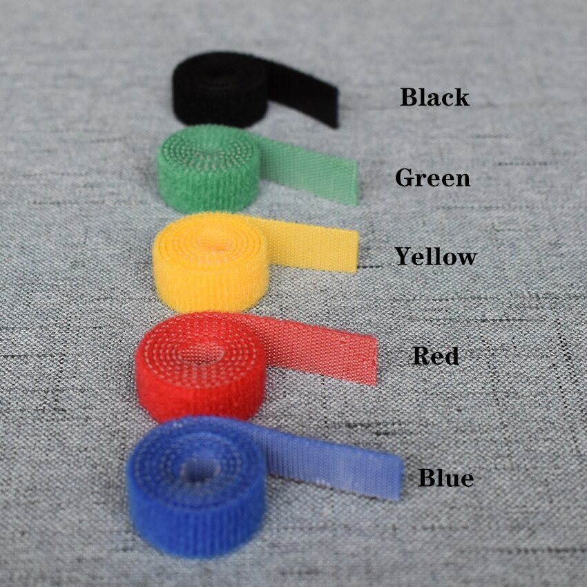 Wide1cm Lengte 5M Magic Tape Klittenband Dubbelzijdig Fastener Bonding Zonder Lijm Voor Vlinderdas Riem Desktop accessoire