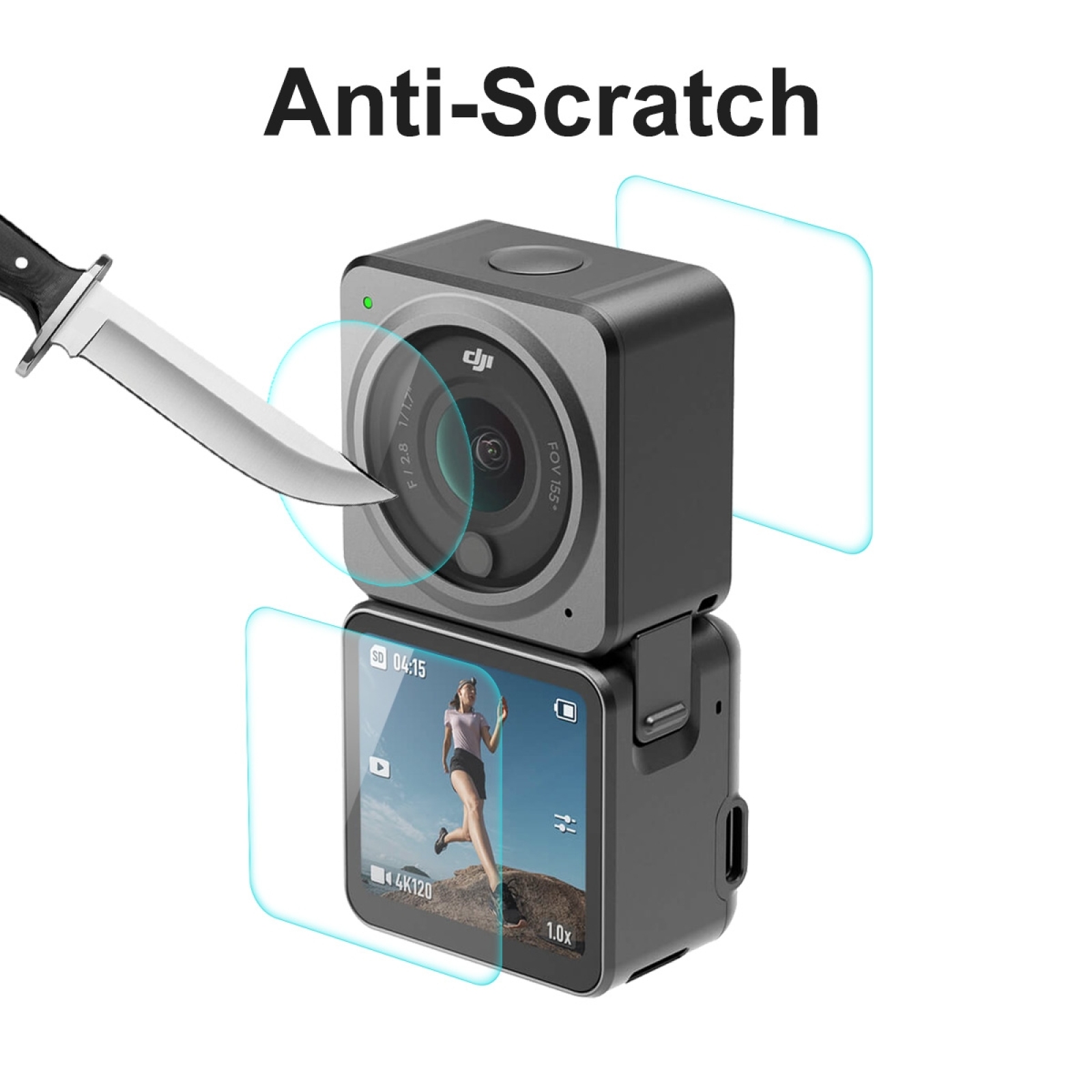 0.2Mm 9H Gehard Glas Screen Film Voor Dji Action 2, Versie: Dual-Screen Combo