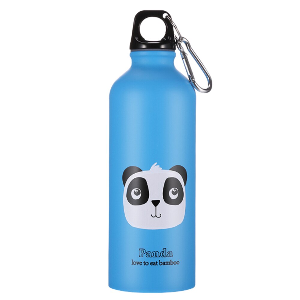 500ml søde vandflasker bærbar sport vandreture udendørs børn dejlige dyr cykling camping skole flaske rustfrit stål: Blå