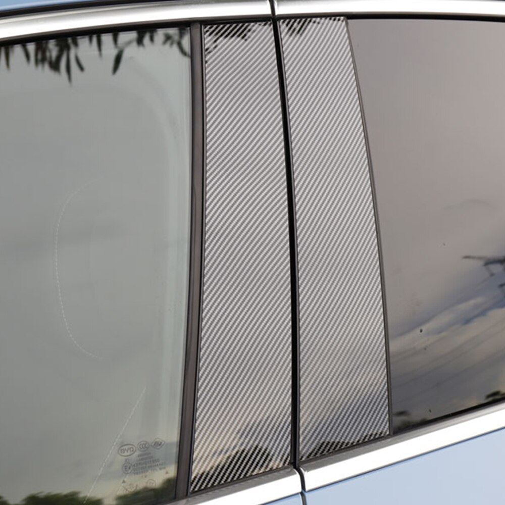 For Citroen Elysee C-Elysee Car B C Pillar Middle Central Column PC Carbon Window Trim Decoration Strip Protection