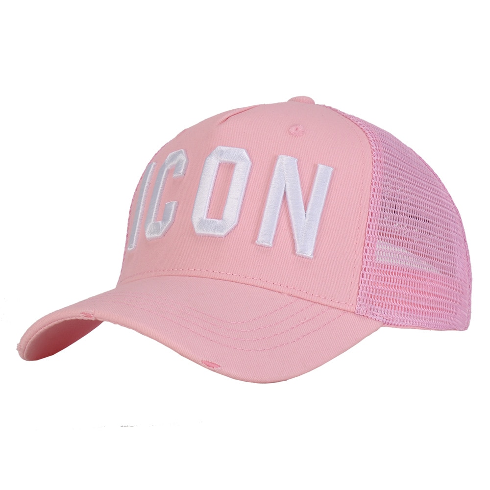 DSQ2-Sombrero de béisbol con letras bordadas para Hombre y mujer, gorra de béisbol con letras bordadas en color rosa, Hip Hop, unisex