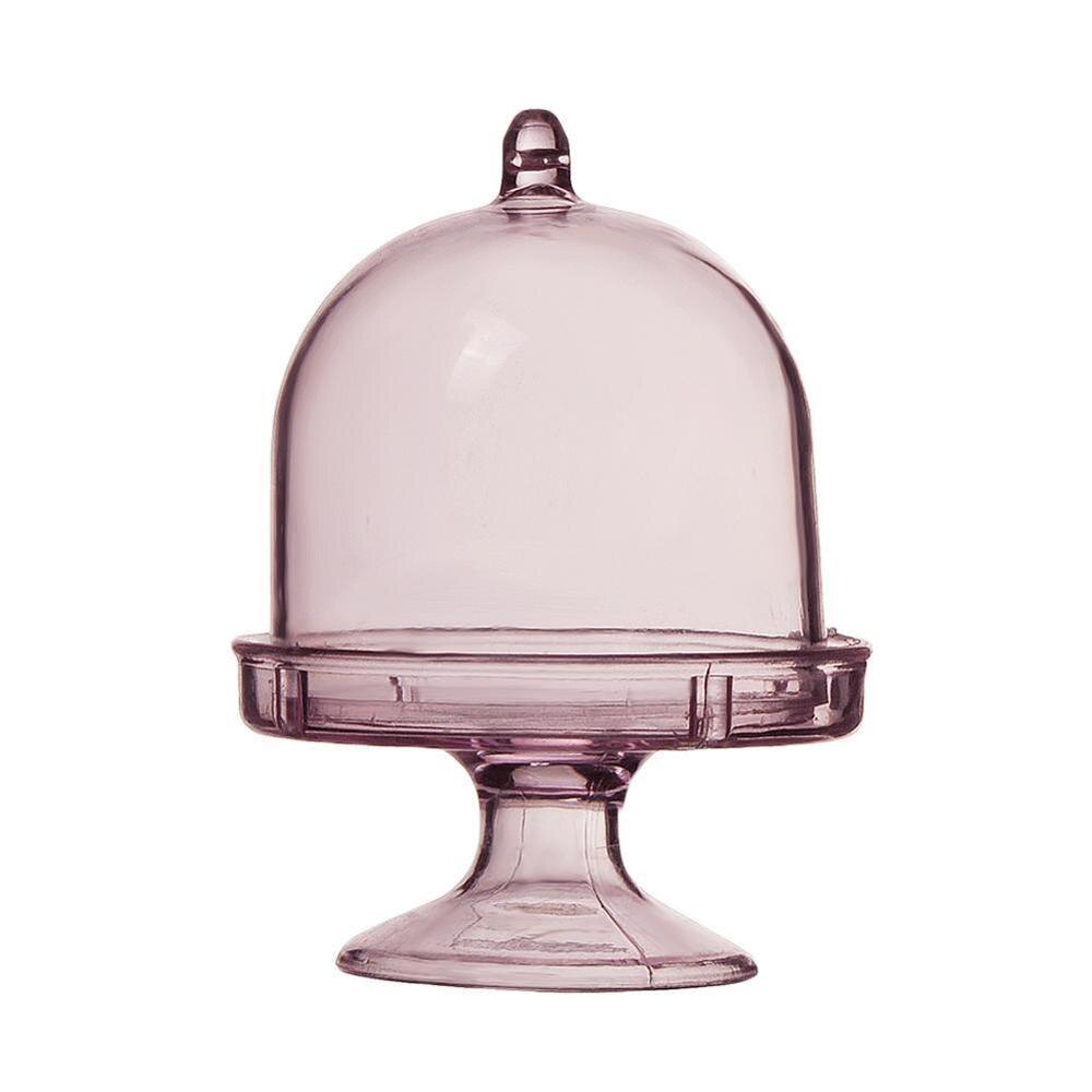 Doorzichtige plastic snoepdoos mini taartstandaard cupcake douchedoos feest bruiloft baby gunst voor kinderen decoratie verjaardag  h9 e 7: Roze
