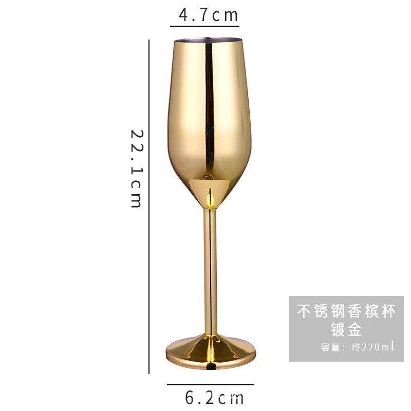 Stainless steel champagne glass wine glass cocktail glass metal wine glass bar restaurant goblet rose gold: a3