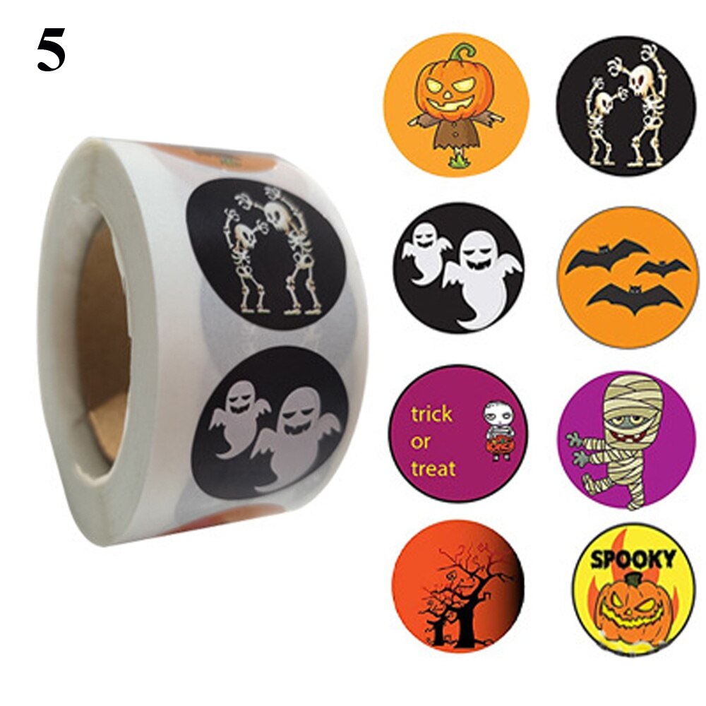 500 stuks halloween ronde stickers zelfklevende etiketten papieren snoepzakken stickers verpakking seal verpakking knutselen: 5