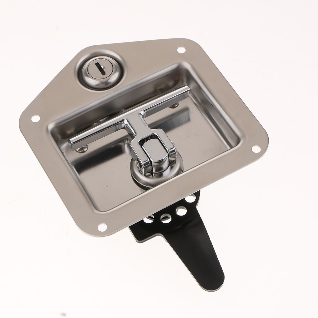 Trailer Door Latch T-Handle Lock with Keys Stainless Steel Camper RV Truck Toolbox Car Paddle Handle