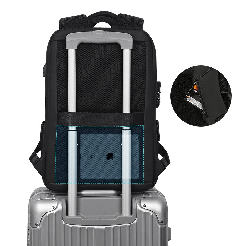 Mochila masculina com trava antifurto para laptop, mochila de 15.6 polegadas com fechamento usb para carregar laptop, bolsa para viagem de alta qualidade, mochila masculina de negócios