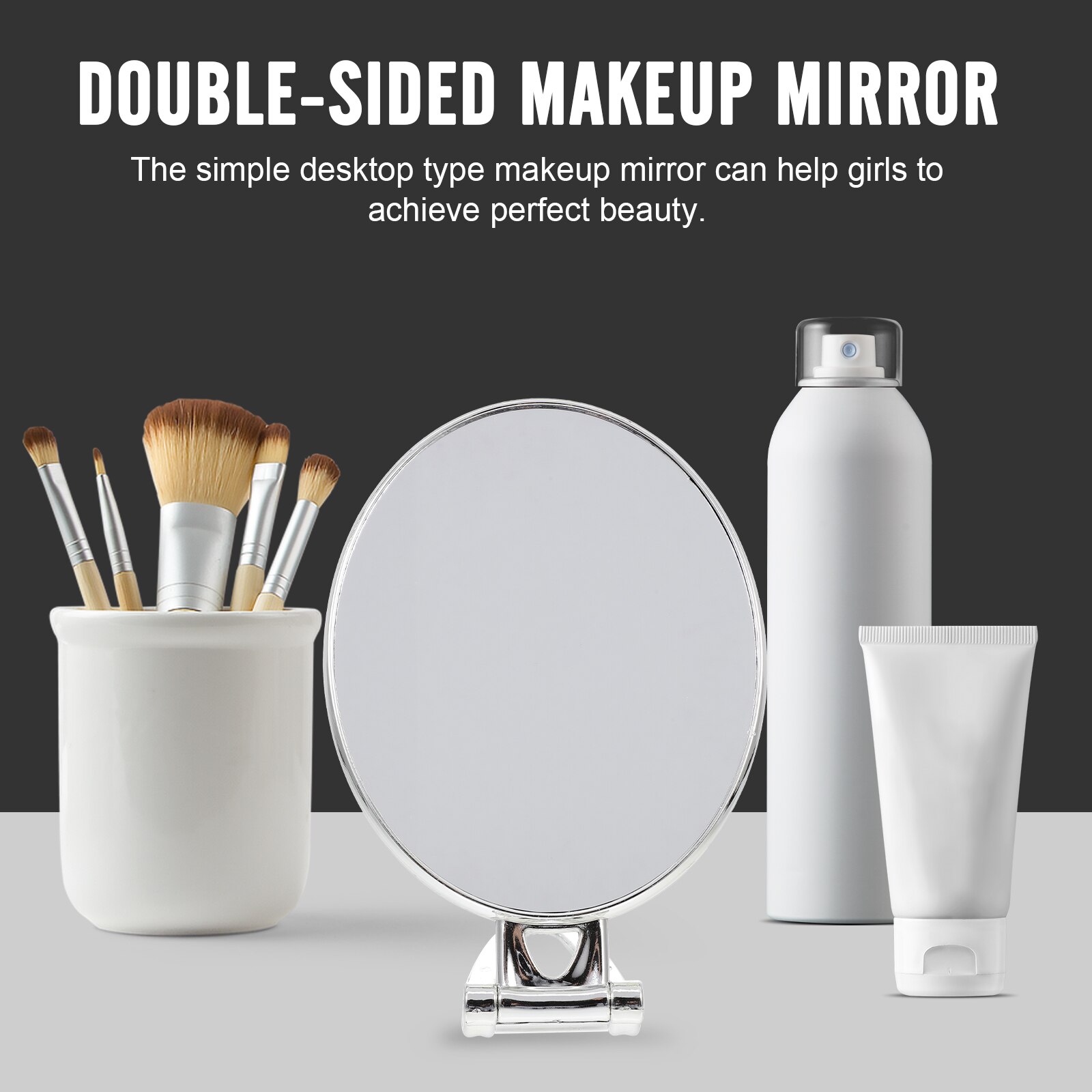 Desktop Double-sided Makeup Mirror Small Cosmetics Mirror Dressing Table Mirror