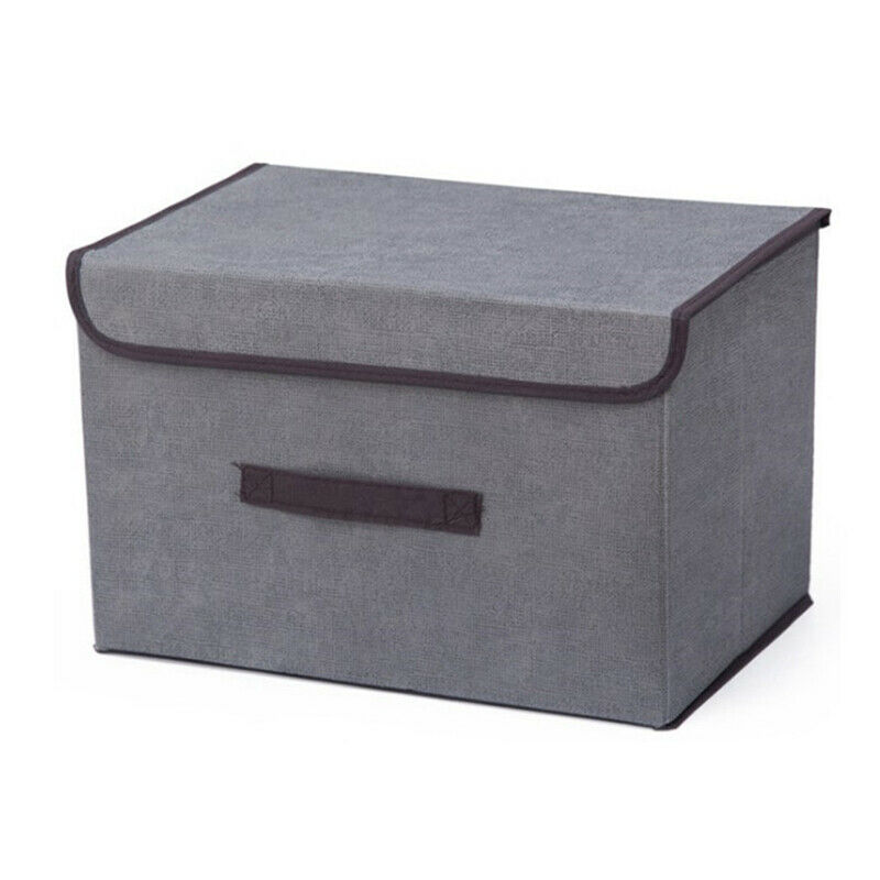 Caja de almacenamiento de cubos para el hogar, ropa interior, calcetines, organizador de guardarropa, cesta plegable de Color sólido, contenedor con tapa en 3 colores