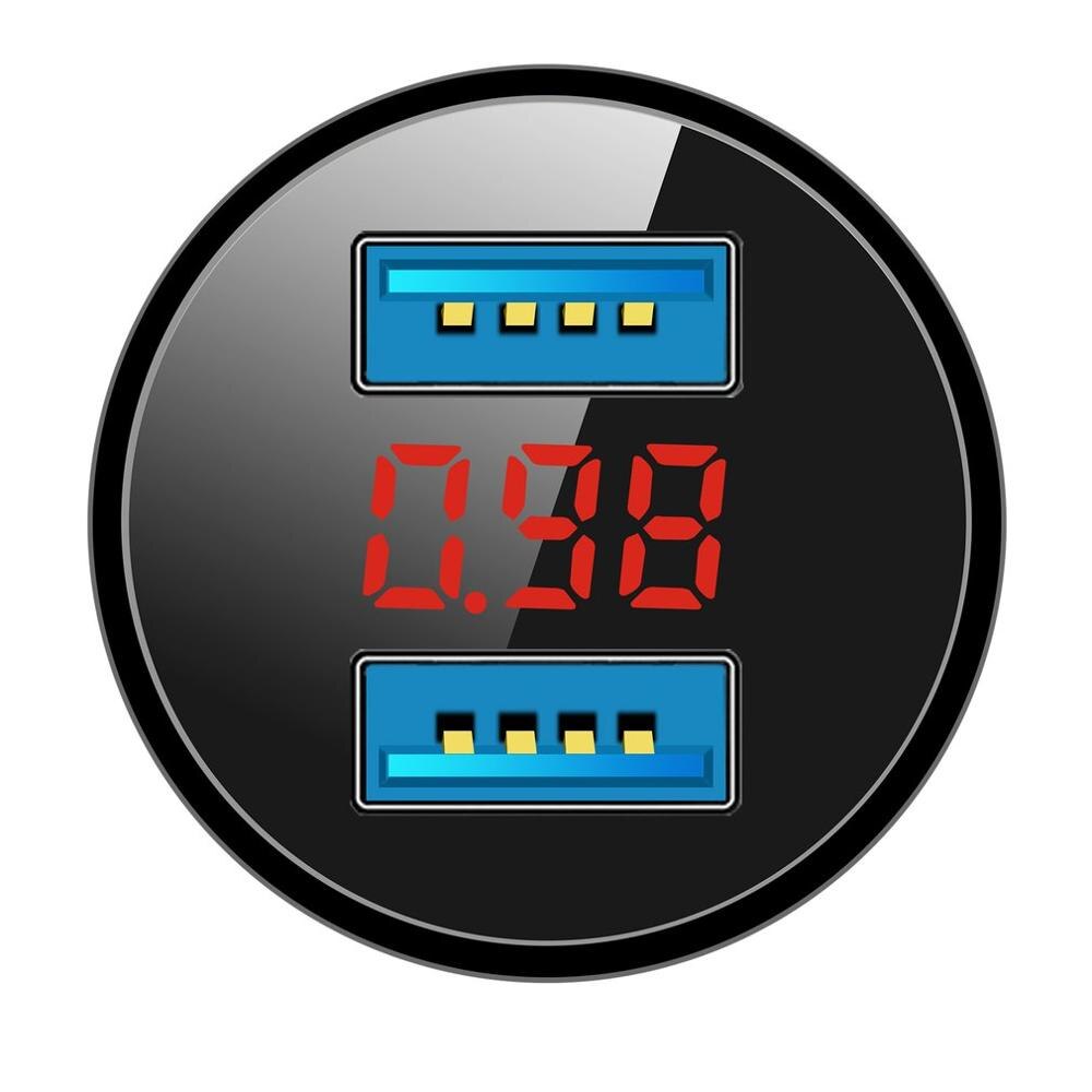 3.1A Dual USB Car Charger With LED Display Universal Mobile Phone Car Chargers Fast Charging Adapter