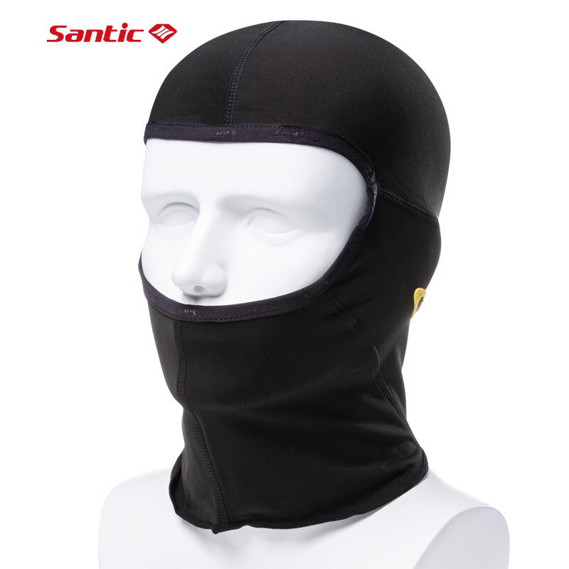 Santic Cycling Mask Winter Windproof Warm Motorcycle Mask Cycling Cap Balaclava Full Face Mask Hat Neck Guard Ski Mask Black