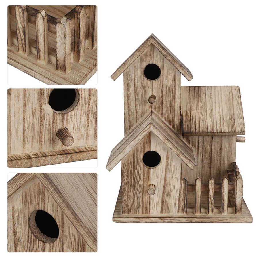 Cage à oiseaux en bois, petit abri d&#39;extérieur, nid d&#39;oiseau, fournitures de maison pour animaux de compagnie, décoration de la maison
