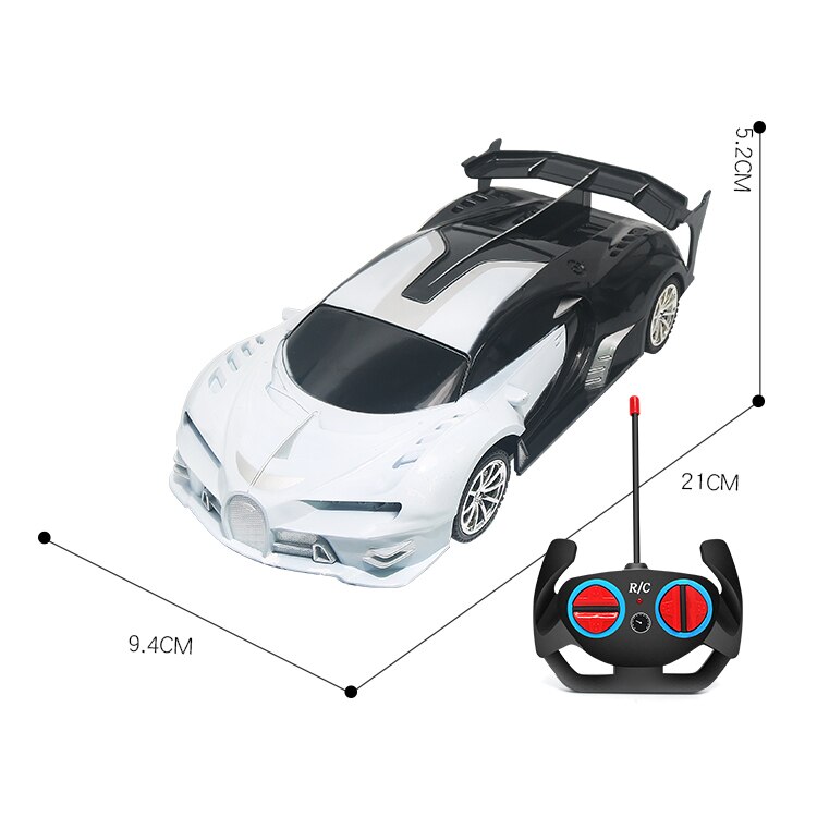 1:18 Rc Auto 4wd MODE2 Kunststoff Power Räder für Kinder Jungen Spielzeug Pädagogisches Spielzeug Fernbedienung Auto Spielzeug für Kinder: BLACK WHITE RC CAR