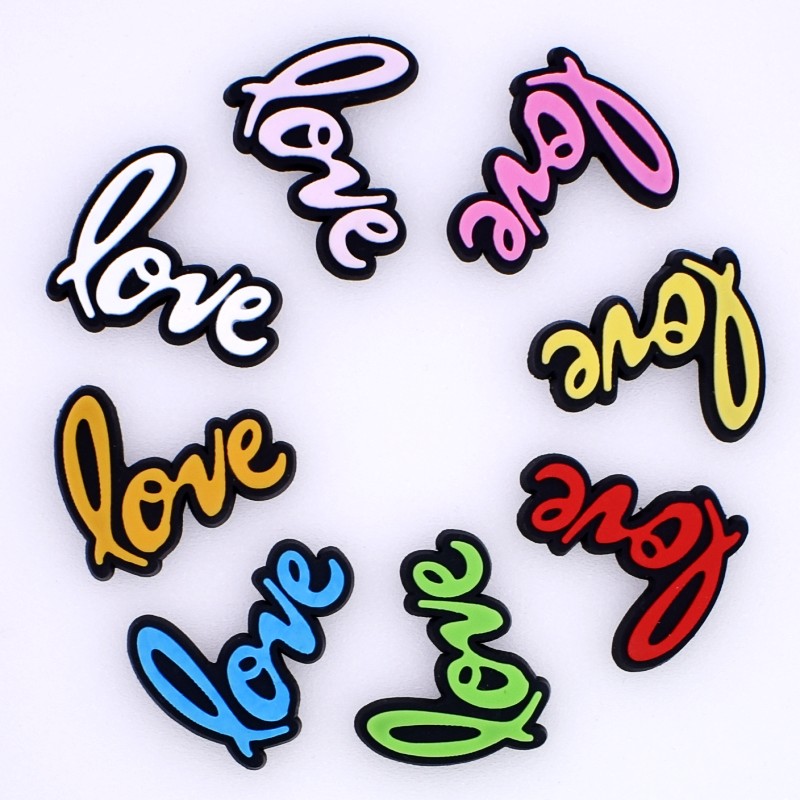 Baby Children Simple Phrase Symbol Hi Hello Love You OK 8pcs Shoes Decoration Wristbands Ornaments