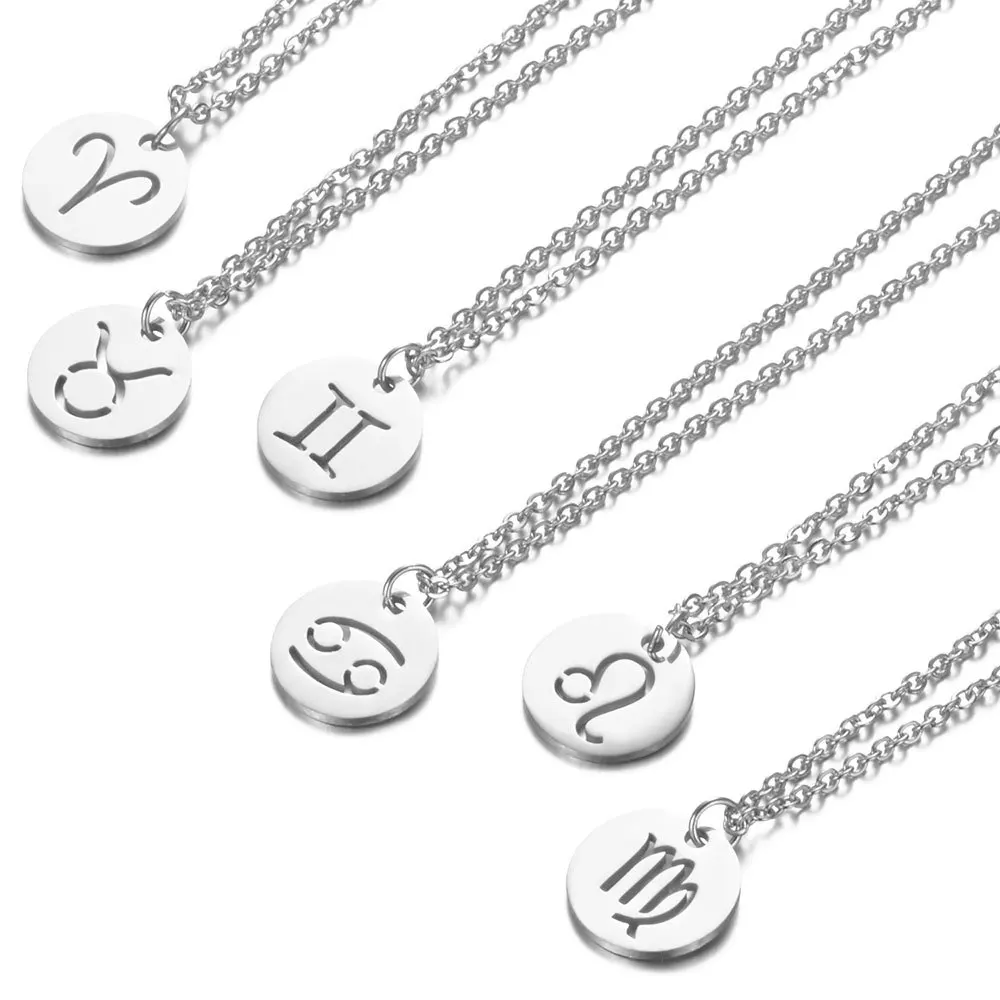 Capricorn Aquarius Pisces Aries Taures Gemini Cancer Leo Virgo Libra Scorpio Sagittarius Zodiac Necklace Friendship Bff: Scorpio / silver
