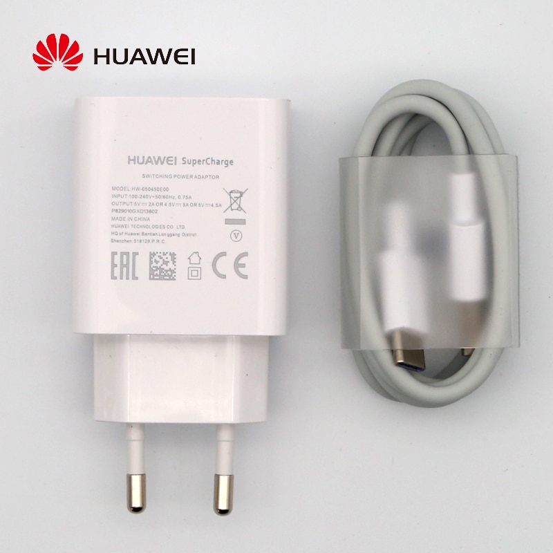 Original Huawei Super Charger 22.5w Fast Charging Power Adapter 5AType-C USB Cable for honor nova 4 5 p20 p30 mate 20 mate 30