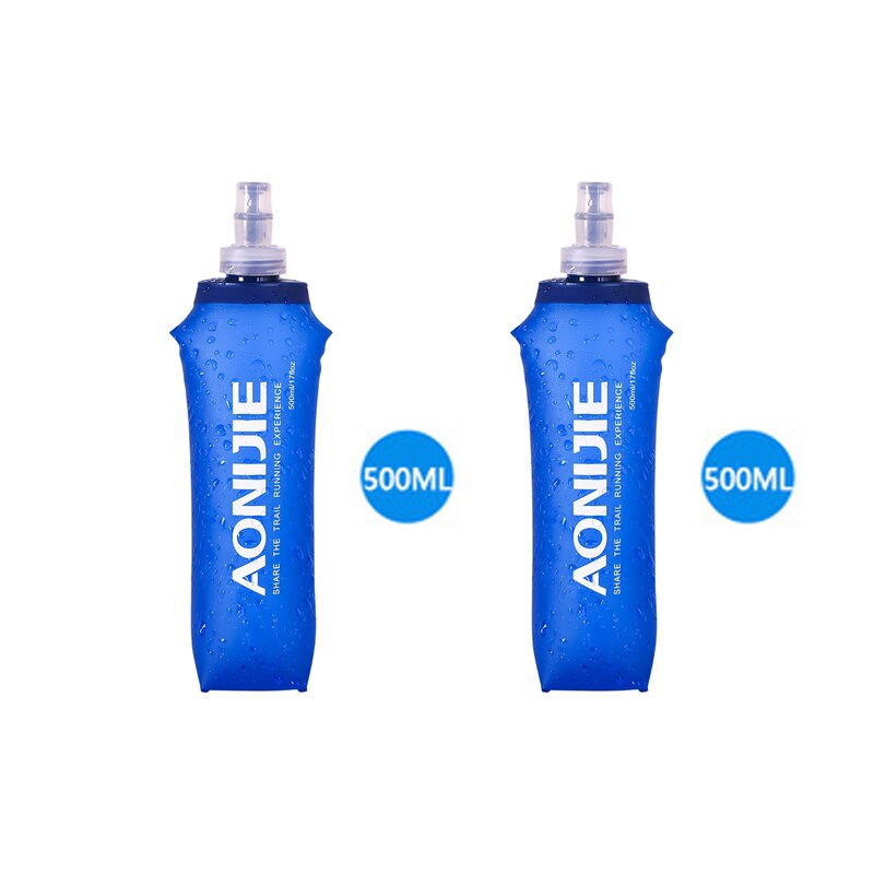 AONIJIE-Mochila deportiva C9106S de secado rápido, chaleco de hidratación con cremallera para senderismo, correr, Maratón, color negro, 10L: 500ML 2PCS