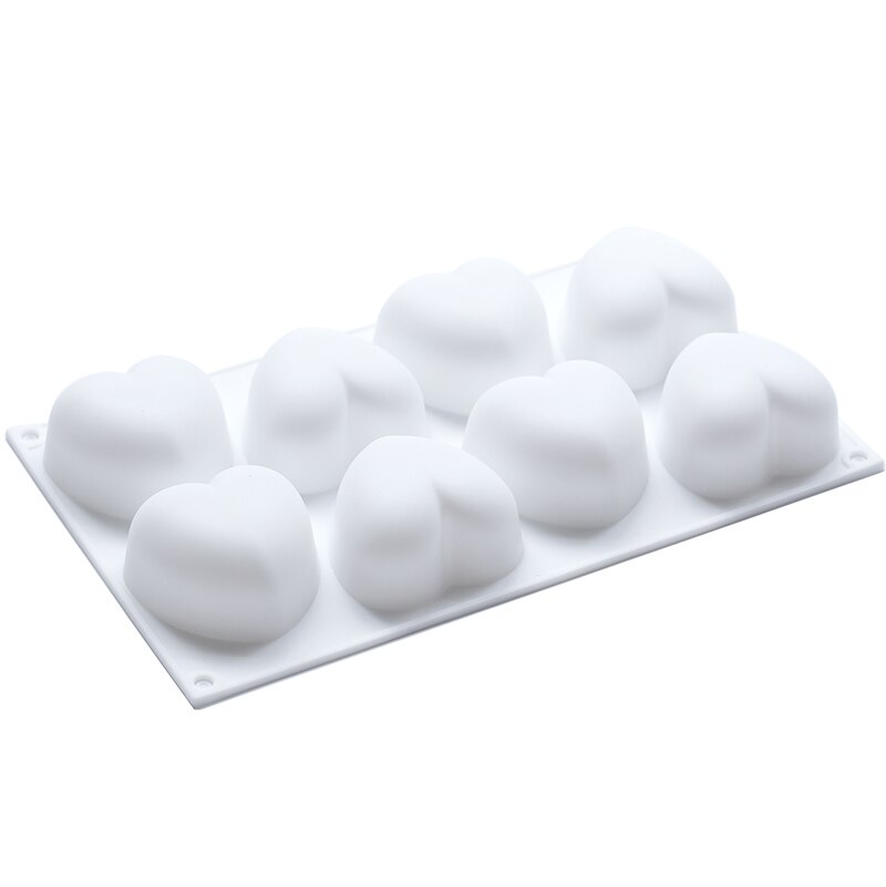 Acht Holtes Hart Vorm Siliconen Mallen Diy Handgemaakte Zeep Mallen Voor Zeep Maken Fondant Cake Silicone Mold Cake Decor