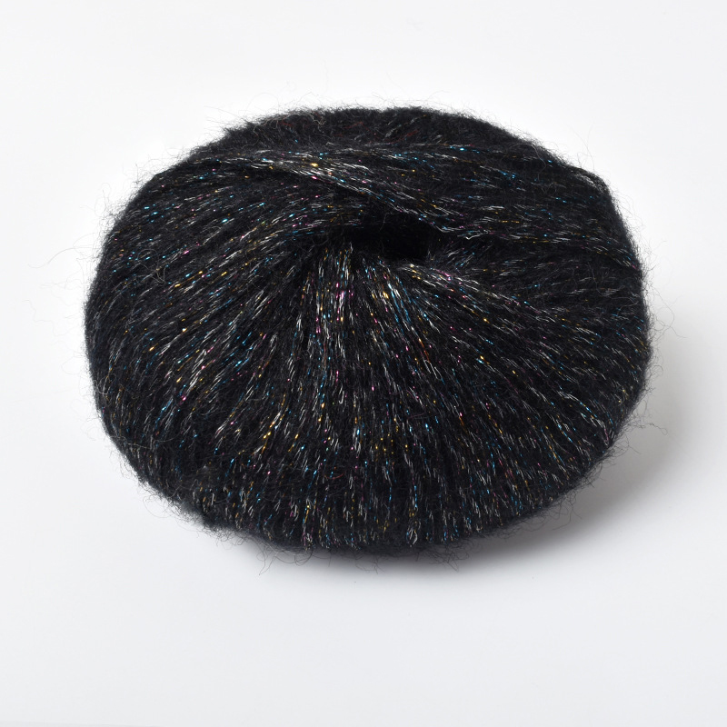 Rouleau de fil Mohair à paillettes au Crochet, 25g/rouleau, fil de laine doux et pour bébé, bricolage, tricot à la main, pull, châle, chapeau, fil de dentelle, fournitures de couture: Vert foncé